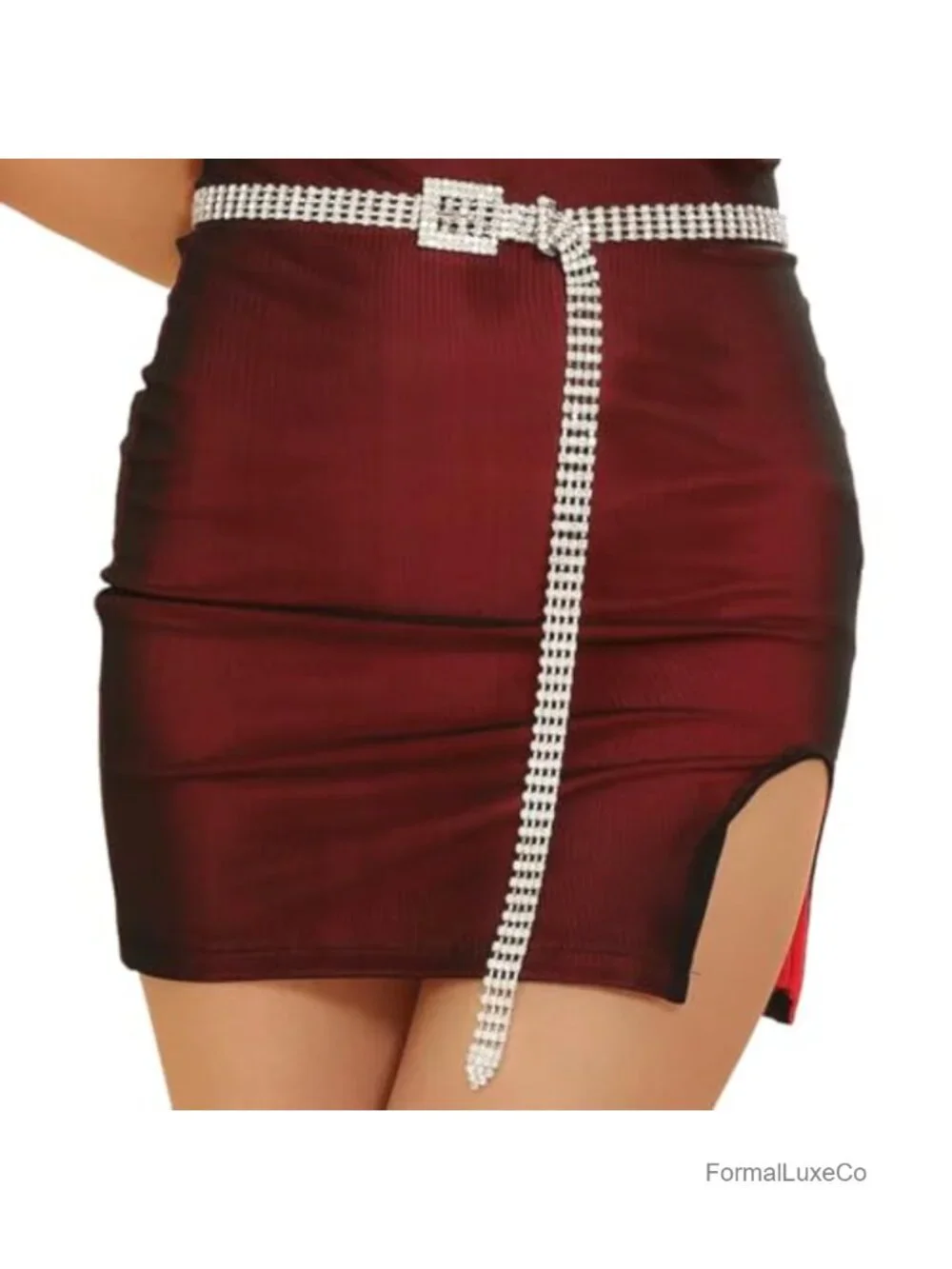 Shiny Rhinestone Waist Belt Sparkle Dress Belt Adjustable 45in